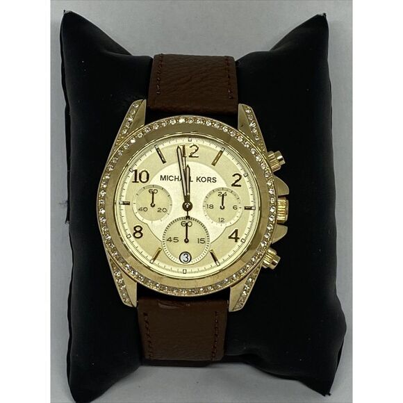 Michael Kors Blair MK5166 Women's Brown Leather Analog Dial Quartz Watch OP748 - Picture 3 of 12
